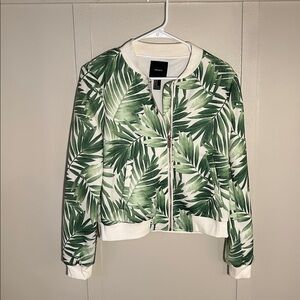Forever 21 Bold Print Bomber Jacket (some Discoloration On Neckline)